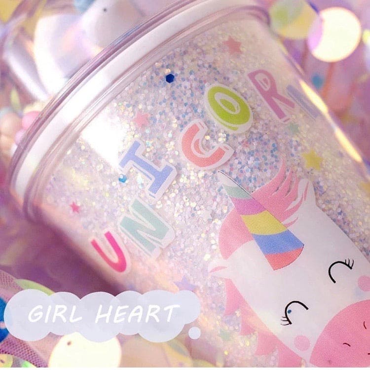 Double Layer Dream Unicorn Jar, Cartoon Plastic Water Cup With Straw & Lid Double Layer Dream Unicorn Jar, Cartoon Plastic Water Cup With Straw & Lid